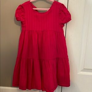 Old Navy Red Tiered Sundress with Puff Sleeves